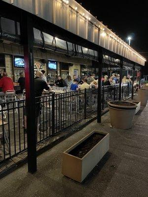 Outdoor patio and bar.