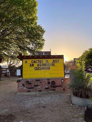 Sign outside the entrance