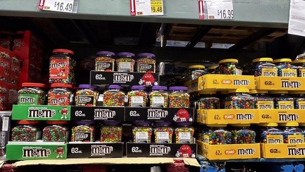 Christmas & Regular Peanut M&M's at full regular price, but Halloween M&M's on sale 40% off.