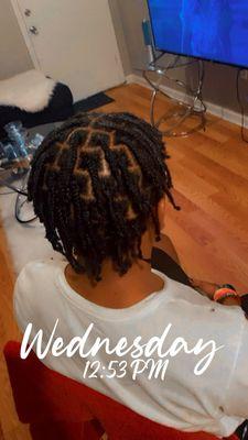 Individual braids with natural hair