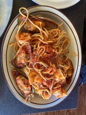 Seafood combo - shrimp, muscles, and calamari