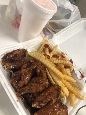 Honey BBQ  combo comes with fries and a Fountain Drink