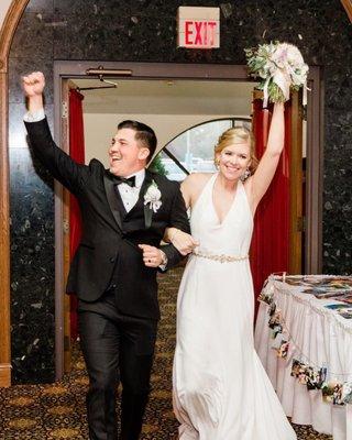 Entrance with guest book tables to the right and walking towards the dance floor (Copr: Joshua Harrison Photography)