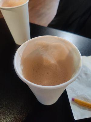 Well.. This is a 4$ '16' oz Cappuccino.. 4oz of espresso and the rest is hot foam.