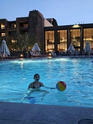 Large,  gorgeous pool ( heated- this  is my granddaughter swimming in December)