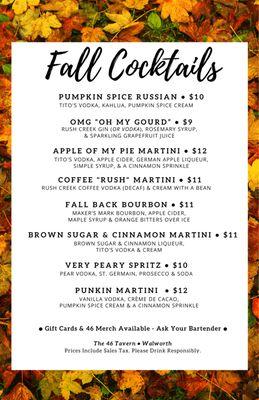 Fall 2024 Cocktail Menu