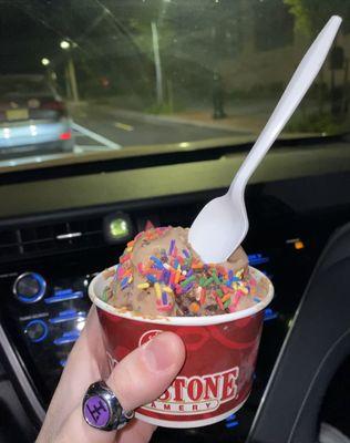 Chocolate Devotion with rainbow sprinkles