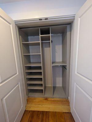 This closet was a deep open box...just a hanger bar.  Now it holds everything I need...