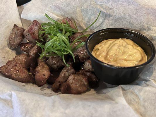 Some fried steak bites. Not really on the menu but it's tasty.