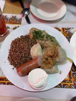 Ukrainian Combo Plate with kasha