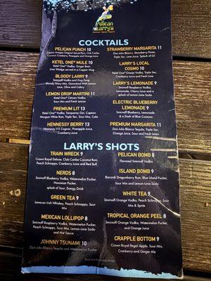 Drink menu 11-2024