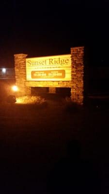 Sunset ridge sign