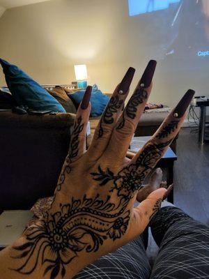 My black henna a day later