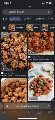 when you google sesame chicken this is what comes up and what i was expecting lol