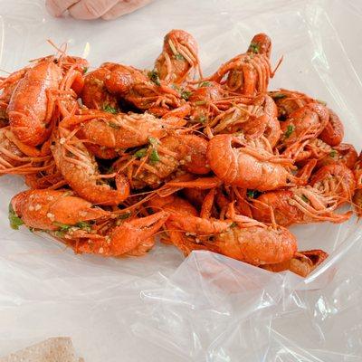 Garlic butter crawfish