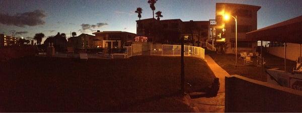 The view from the beach back to hotel at dusk