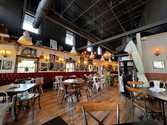 View of the indoor dining area.