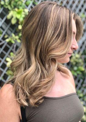 Balayage cut & style by Gianna