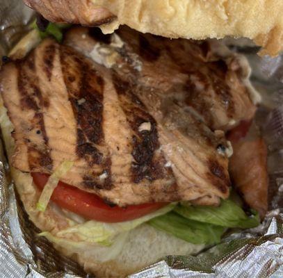 Grill marks on grilled Salmon