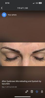 After Microblading and eyelash extensions