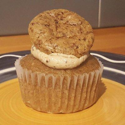 Vegan friendly chocolate chip cookie dough cupcake!