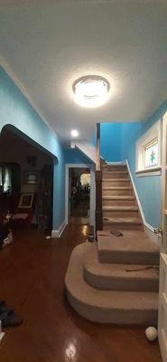 LR CONSTRUCTION GROUP INC Interior painting Aquarius color.   Main entrance of the house.