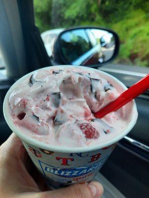 Choco dipped strawberry blizzard...yum!