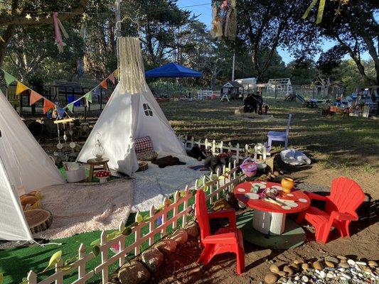 Magical fairy garden and teepees