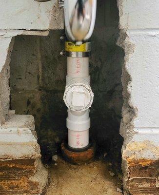 Cast iron commercial sink pipe repair