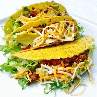 Vegan Beef & Avocado Crispy Tacos