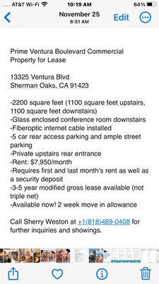 Prime lease available now