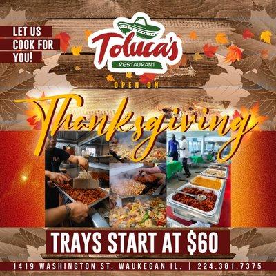 Not in the mood to cook? Don't have the Time? , Let us cook for you this Thanksgiving! Trays starting @ $60