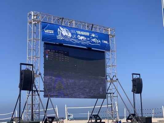 Big screen by pier