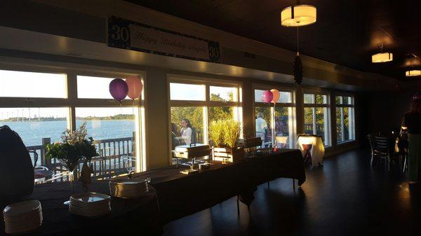 Come check out the newly renovated banquet room with access to the upper porch and enjoy watching the beautiful sunset!!