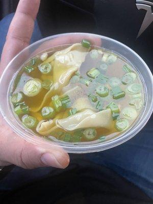 Wonton soup. Ask for extra scallions and they delivered!