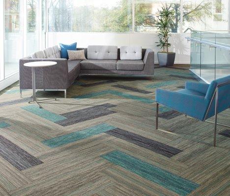 Herringbone Style Carpet Tiles for the Cool Uber Look