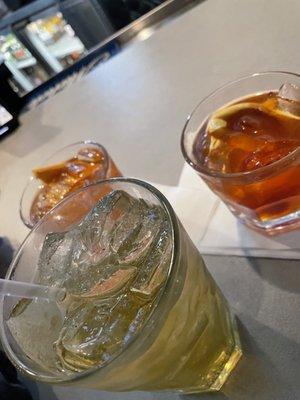 Old fashioned; back Tequila&redbull; front