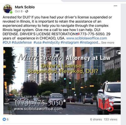 Attorney Mark Sciblo on Facebook