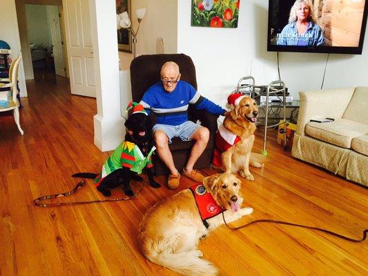 Dog Therapy visit during the holidays