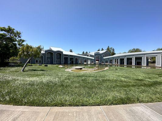 Beautiful layout of the Pleasant Hill City Hall on a warm spring afternoon