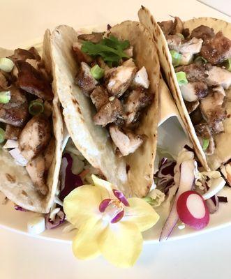 Jerk chicken tacos. Savory and remarkably healthy!