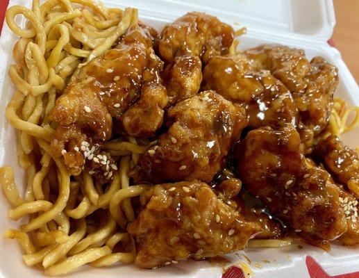 Sesame Chicken and Lo Mein