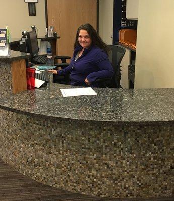 Receptionist in foyer