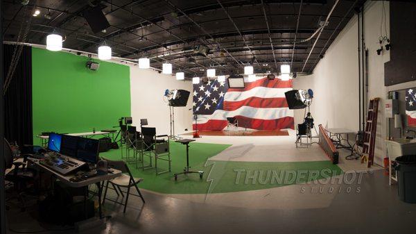 Painted American Flag Backdrop at ThunderShot Studios.