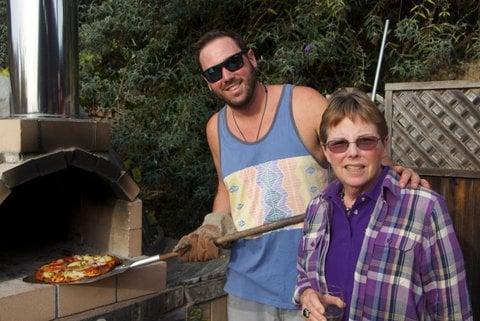 Pizza oven cooking at Redwood Ridge Estate!