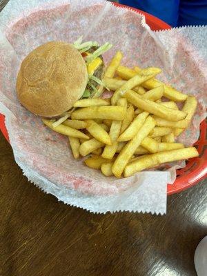 Cheese burgers and fries