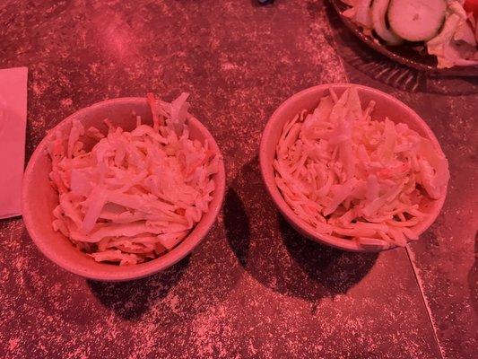 Coleslaw with fish fry