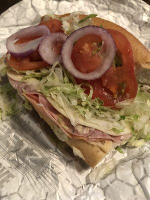 Half Italian hoagie