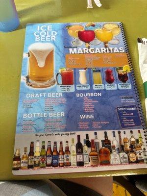 Margarita Menu