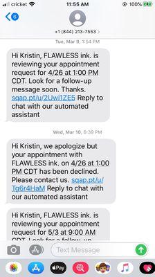 Setting appointment